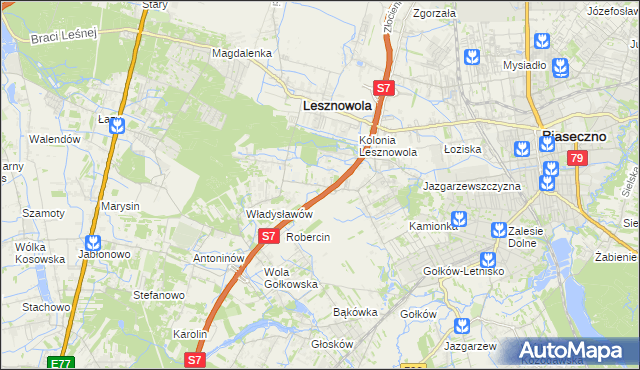 mapa Wilcza Góra gmina Lesznowola, Wilcza Góra gmina Lesznowola na mapie Targeo