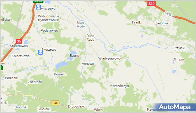 mapa Władysławowo gmina Łabiszyn, Władysławowo gmina Łabiszyn na mapie Targeo