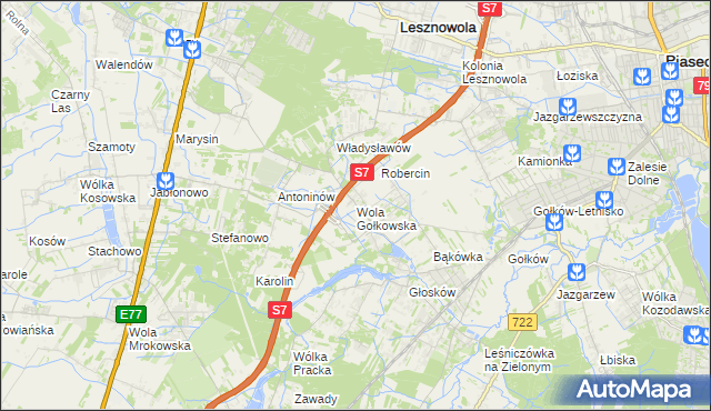 mapa Wola Gołkowska, Wola Gołkowska na mapie Targeo