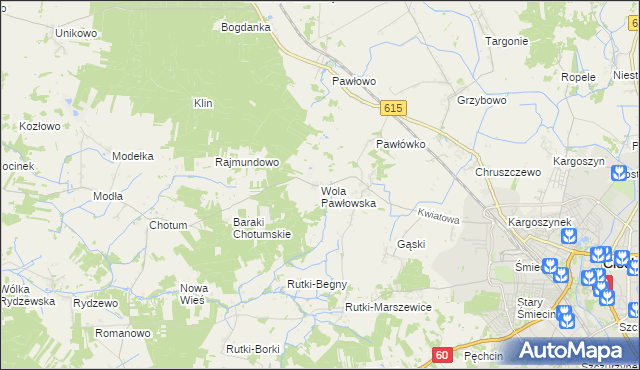 mapa Wola Pawłowska gmina Ciechanów, Wola Pawłowska gmina Ciechanów na mapie Targeo