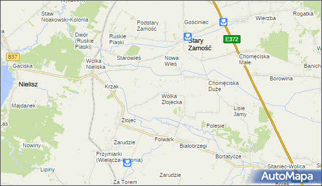 mapa Wólka Złojecka, Wólka Złojecka na mapie Targeo