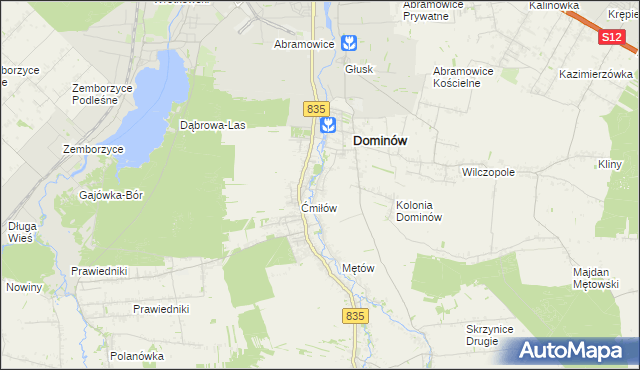 mapa Żabia Wola gmina Głusk, Żabia Wola gmina Głusk na mapie Targeo