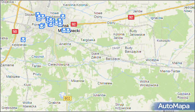 mapa Zakole-Wiktorowo, Zakole-Wiktorowo na mapie Targeo