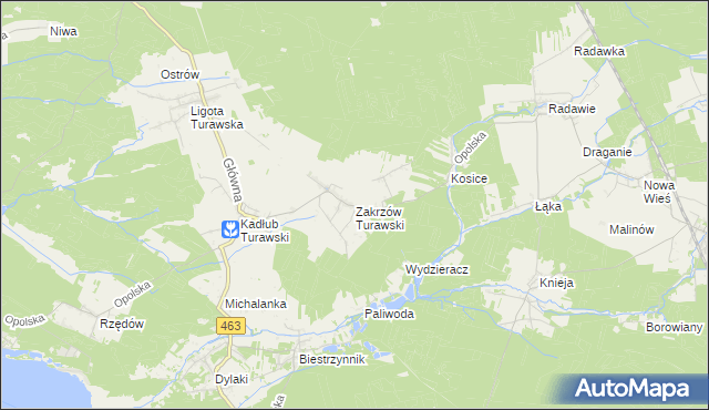 mapa Zakrzów Turawski, Zakrzów Turawski na mapie Targeo