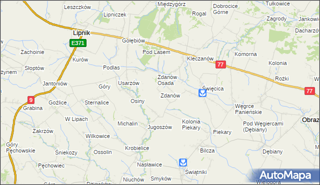 mapa Zdanów gmina Obrazów, Zdanów gmina Obrazów na mapie Targeo