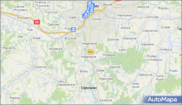 mapa Żółków gmina Jasło, Żółków gmina Jasło na mapie Targeo