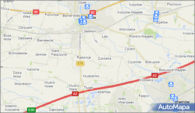 mapa Żukówka, Żukówka na mapie Targeo