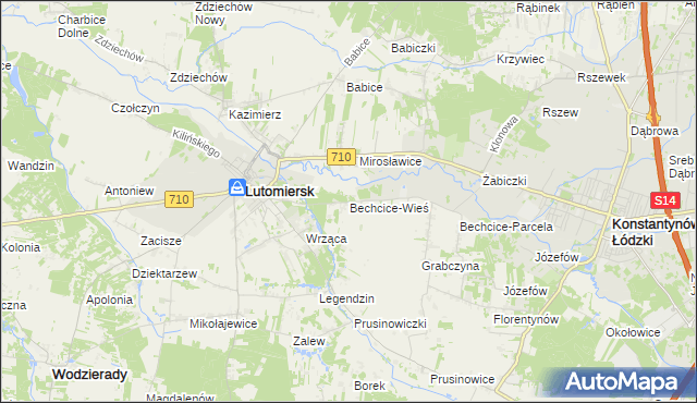 mapa Bechcice-Wieś, Bechcice-Wieś na mapie Targeo