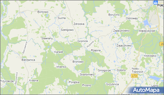 mapa Brzozowica gmina Połczyn-Zdrój, Brzozowica gmina Połczyn-Zdrój na mapie Targeo
