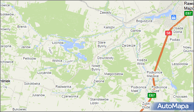 mapa Dziurdzioły, Dziurdzioły na mapie Targeo