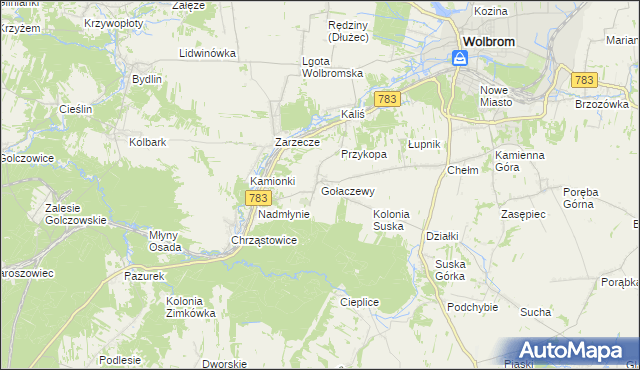 mapa Gołaczewy, Gołaczewy na mapie Targeo