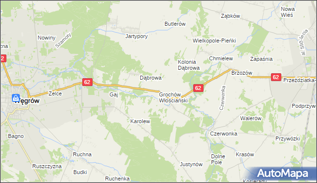 mapa Grochów Włościański, Grochów Włościański na mapie Targeo