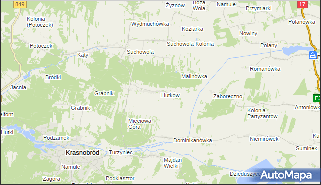 mapa Hutków, Hutków na mapie Targeo