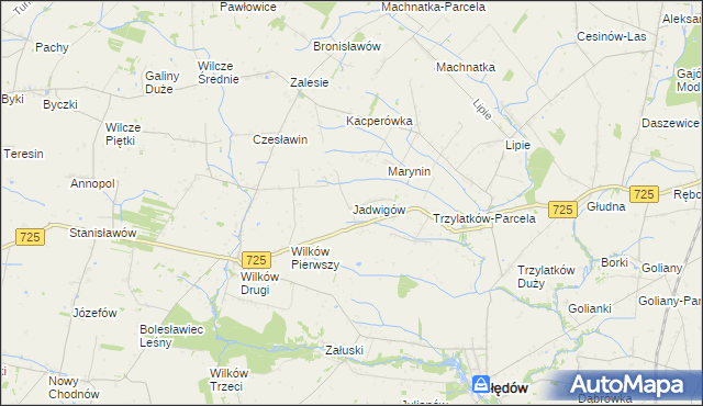 mapa Jadwigów gmina Błędów, Jadwigów gmina Błędów na mapie Targeo