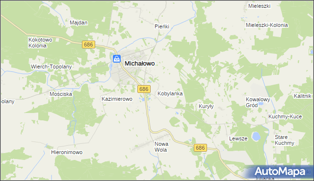 mapa Kobylanka gmina Michałowo, Kobylanka gmina Michałowo na mapie Targeo