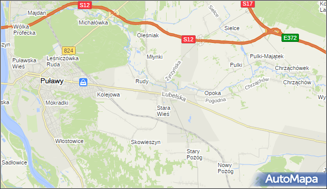 mapa Końskowola, Końskowola na mapie Targeo