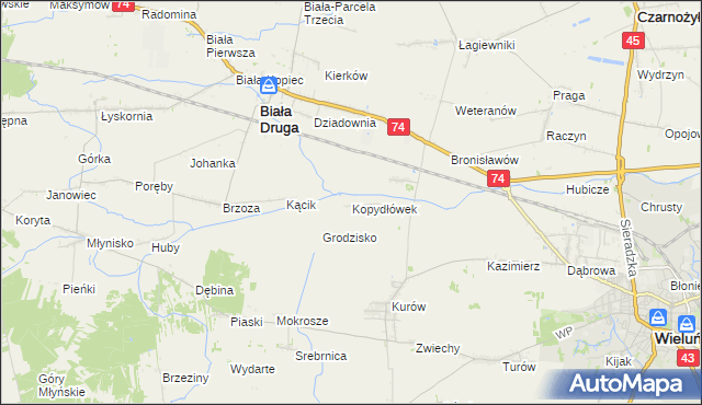 mapa Kopydłówek, Kopydłówek na mapie Targeo