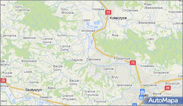 mapa Krajowice, Krajowice na mapie Targeo