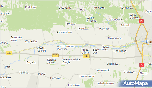 mapa Krępa Kościelna, Krępa Kościelna na mapie Targeo