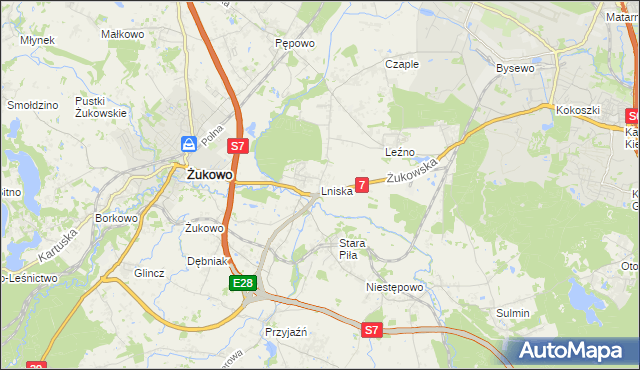 mapa Lniska, Lniska na mapie Targeo