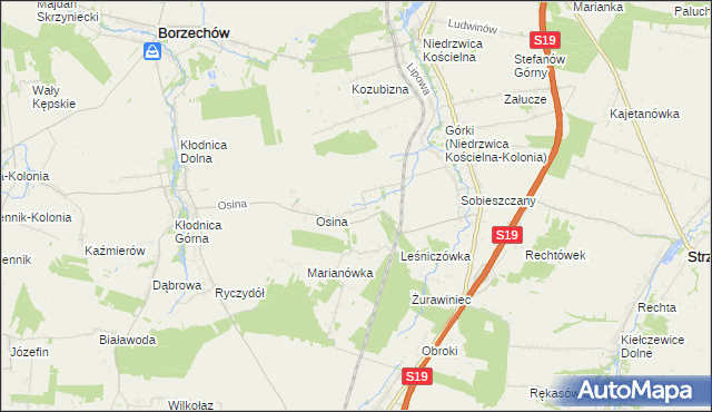 mapa Majdan Sobieszczański, Majdan Sobieszczański na mapie Targeo