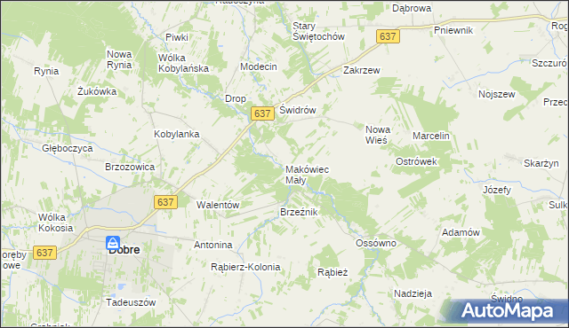 mapa Makówiec Mały, Makówiec Mały na mapie Targeo