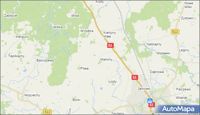 mapa Markiny, Markiny na mapie Targeo