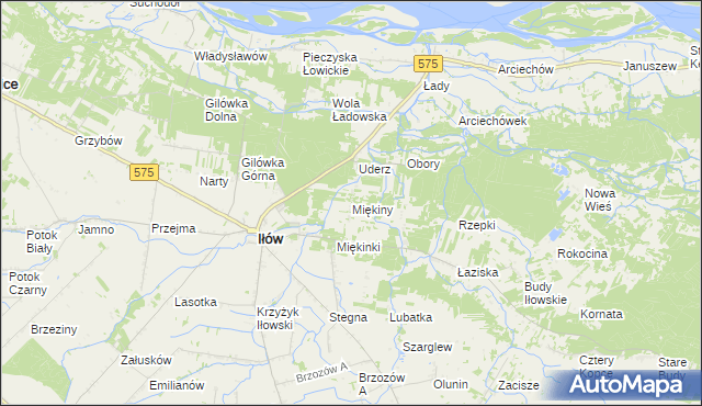 mapa Miękiny, Miękiny na mapie Targeo