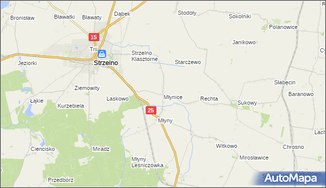 mapa Młynice, Młynice na mapie Targeo