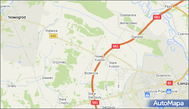 mapa Nowe Kupiski, Nowe Kupiski na mapie Targeo