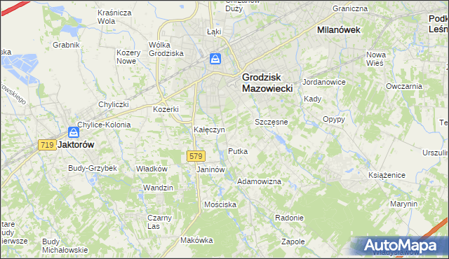 mapa Odrano-Wola, Odrano-Wola na mapie Targeo