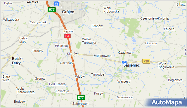 mapa Pabierowice, Pabierowice na mapie Targeo