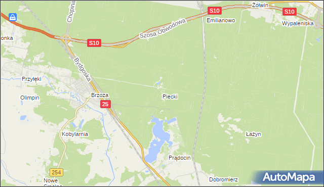 mapa Piecki gmina Nowa Wieś Wielka, Piecki gmina Nowa Wieś Wielka na mapie Targeo