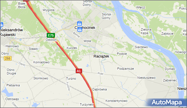 mapa Raciążek, Raciążek na mapie Targeo