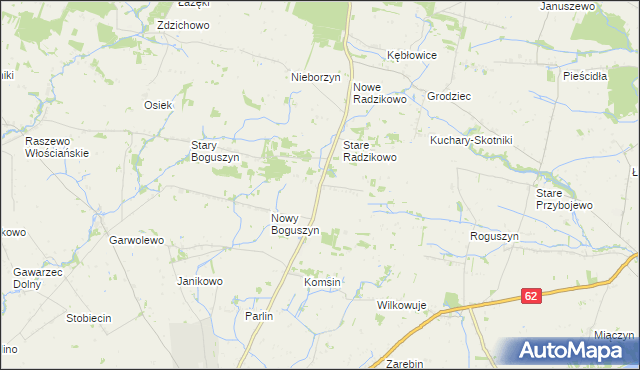 mapa Radzikowo Scalone, Radzikowo Scalone na mapie Targeo