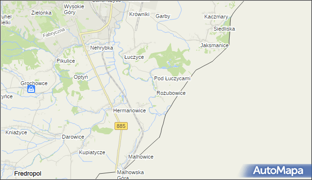 mapa Rożubowice, Rożubowice na mapie Targeo