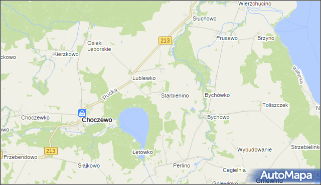mapa Starbienino, Starbienino na mapie Targeo