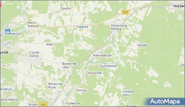 mapa Wakułowicze, Wakułowicze na mapie Targeo