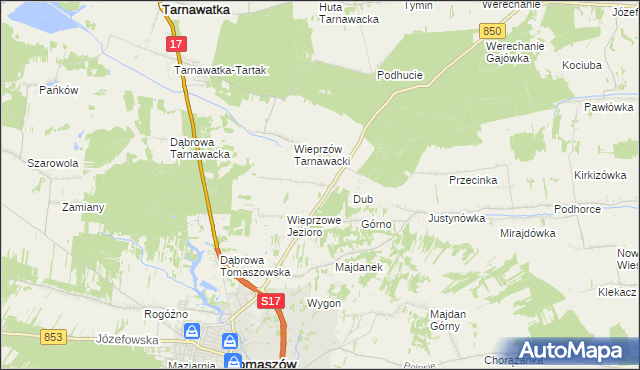 mapa Wieprzów Ordynacki, Wieprzów Ordynacki na mapie Targeo