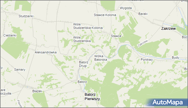 mapa Wólka Batorska, Wólka Batorska na mapie Targeo
