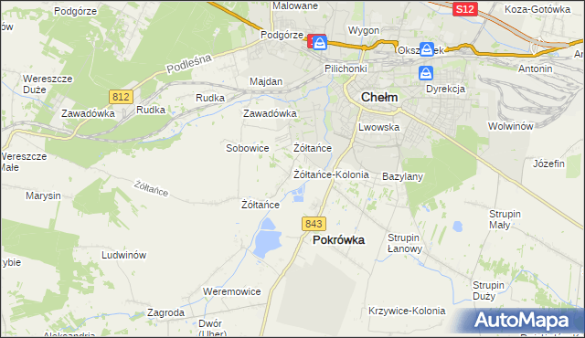 mapa Żółtańce-Kolonia, Żółtańce-Kolonia na mapie Targeo