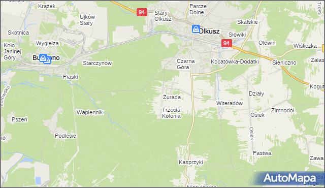 mapa Żurada, Żurada na mapie Targeo