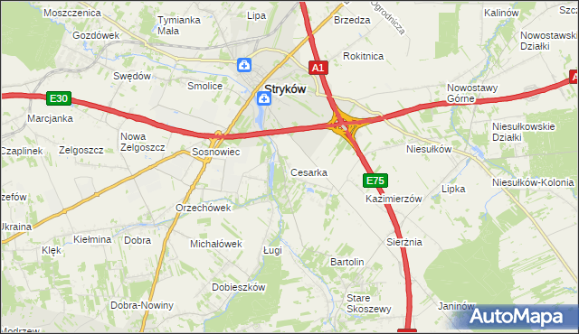 mapa Cesarka, Cesarka na mapie Targeo