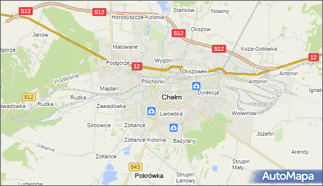mapa Chełma, Chełm na mapie Targeo