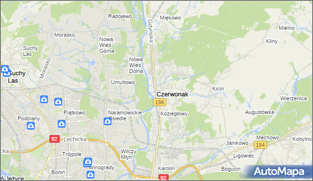 mapa Czerwonak, Czerwonak na mapie Targeo