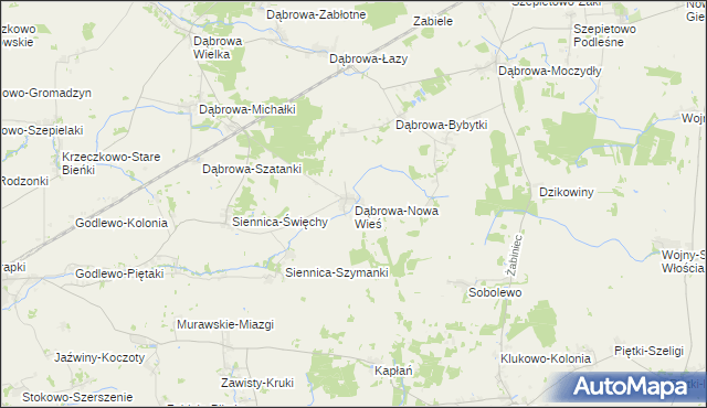 mapa Dąbrowa-Nowa Wieś, Dąbrowa-Nowa Wieś na mapie Targeo