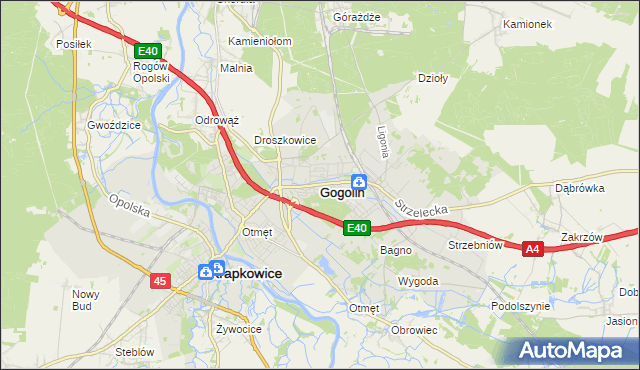 mapa Gogolin powiat krapkowicki, Gogolin powiat krapkowicki na mapie Targeo