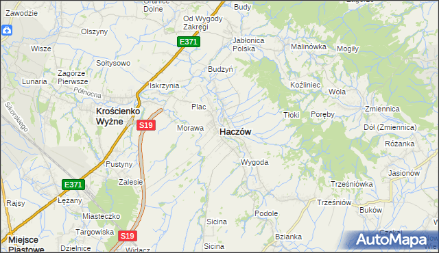 mapa Haczów, Haczów na mapie Targeo
