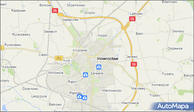 mapa Inowrocławia, Inowrocław na mapie Targeo