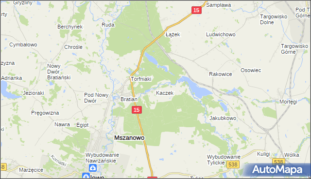 mapa Kaczek, Kaczek na mapie Targeo